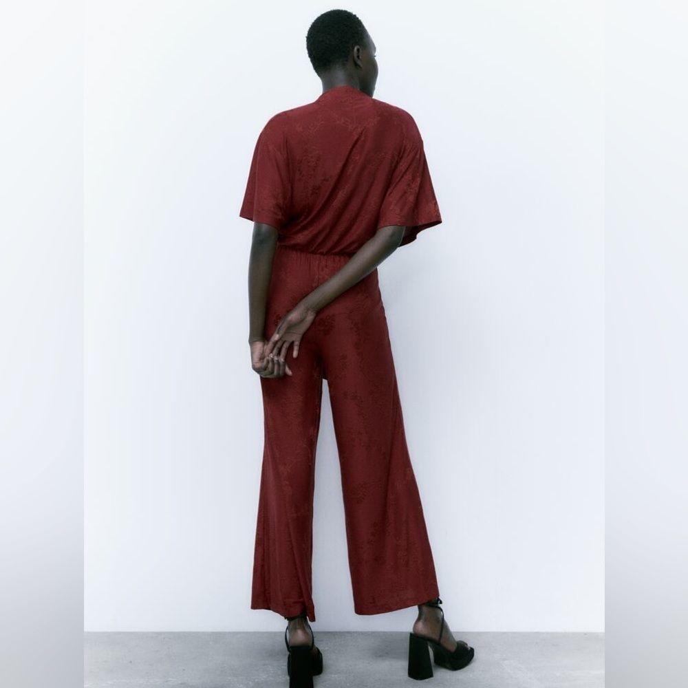 ZARA LONG JACQUARD JUMPSUIT - Picture 9 of 13
